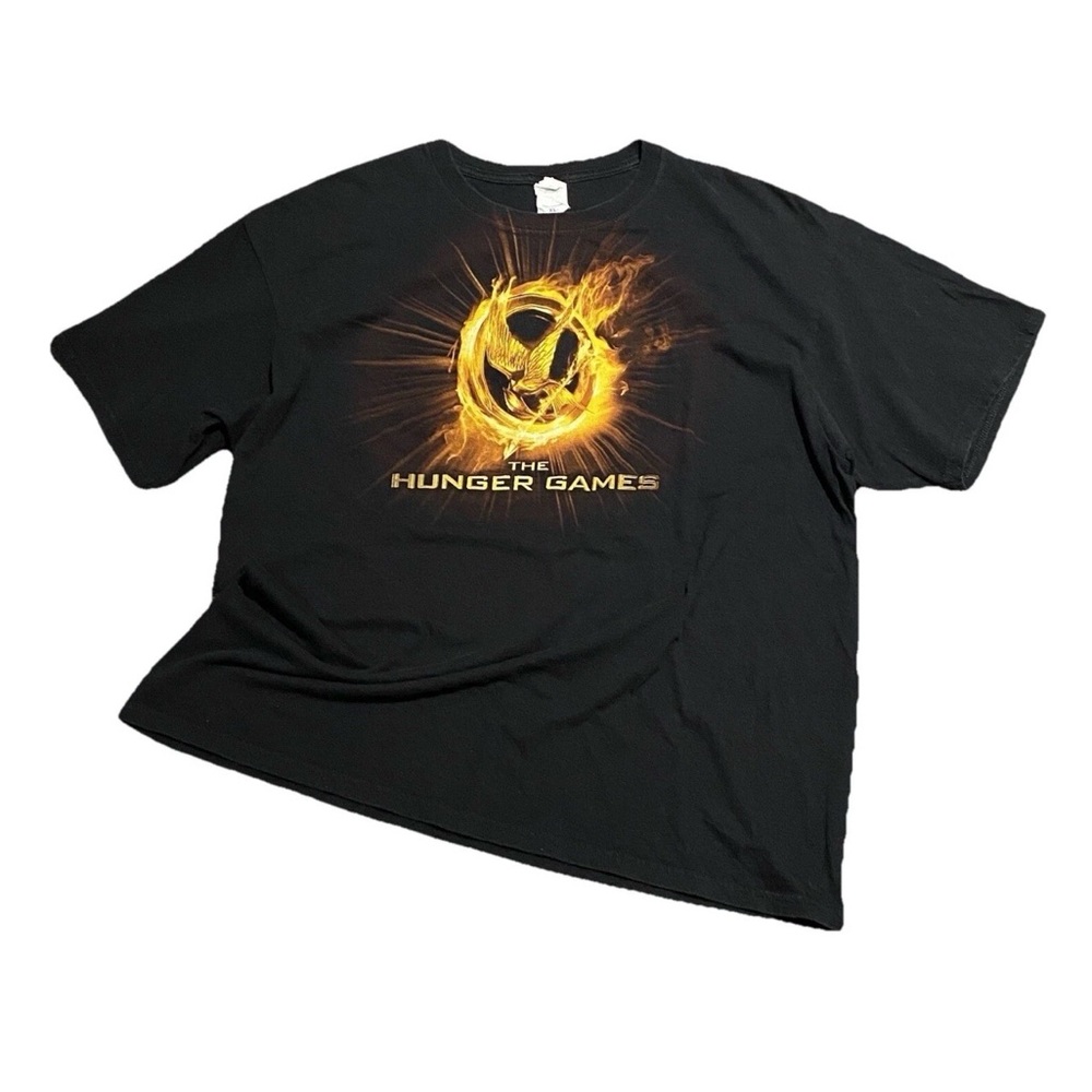 THE HUNGER GAMES (2012) Movie Promo T-Shirt Mens Size XL Black Double Sided